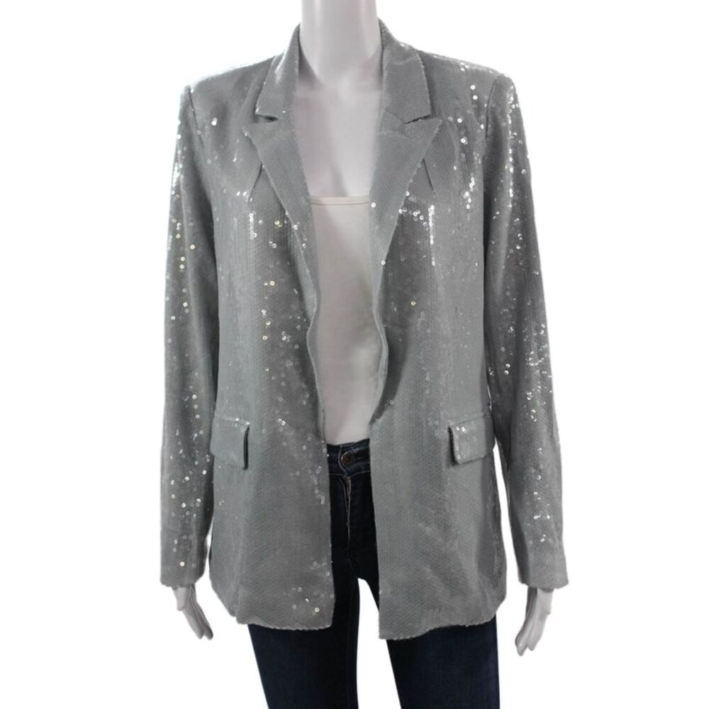 Picadilly Women 80s Gray Collared Long Sleeve Blazer Size XS